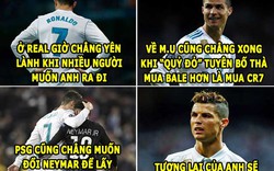 ẢNH CHẾ BÓNG ĐÁ (12.6): Ronaldo bị “bỏ rơi”, Messi đau khổ trong tim
