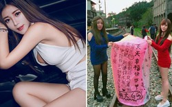 Hot girl ngực khủng thả đèn trời ước bạn trai "to, khỏe" gây xôn xao