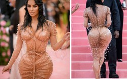 Kim Kardashian biến dạng, ăn không tiêu hóa nổi khi ních vào váy "ướt át"