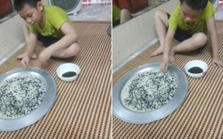 Clip: Cậu bé ngồi nhặt gạo trộn đỗ đen "gây sốt" mạng