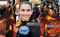 "Mãn nhãn" ngắm Trương Thị May mặc áo dài, khăn choàng rồng bay nổi bật tại Cannes