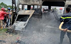 Ôtô 16 chỗ cháy ở Đồng Nai, thi thể người đàn ông mắc kẹt trong xe