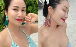 Ốc Thanh Vân mặc bikini khoe vòng 1 "đốt mắt", tình tứ bên chồng