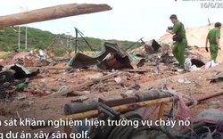 Cảnh sát khám nghiệm hiện trường vụ nổ lán trại khiến 2 người chết