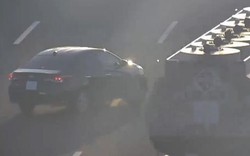 Ô tô con lùi trên cao tốc HN-Hải Phòng, xe bồn "hết hồn" đánh lái