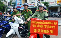 Cà Mau: Công an làm “xe ôm miễn phí" trong kỳ thi THPT Quốc gia 2019