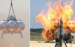Thiết bị đổ bộ của NASA bốc cháy khi thử nghiệm