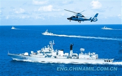 Tàu chiến Trung Quốc đến Nga, bắt đầu tập trận quy mô lớn