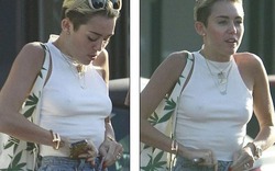 Miley Cyrus &#34;thả rông&#34;, bung cúc quần giữa đường