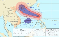 Gần trưa nay, bão giật cấp 16-17 đi vào biển Đông