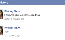 Facebook cho phép sửa status đã đăng