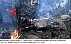  Báo nước ngoài quan tâm vụ trực thăng quân sự Việt Nam gặp nạn