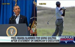 8 phút sau bài phát biểu về vụ chặt đầu, ông Obama đã có mặt tại sân golf