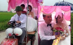 Màn rước dâu bằng "xe mui trần" độc đáo ở Nghệ An