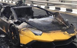 Siêu xe Lamborghini của đại gia Dubai cháy thành than