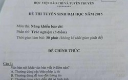 Đề thi năng khiếu vào HV Báo chí Tuyên truyền năm 2016 thế nào?