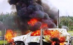 Ô tô bốc cháy dữ dội trên cao tốc TP.HCM – Long Thành – Dầu Giây
