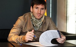 Messi gia hạn đến năm 2021 với Barcelona