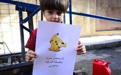Trẻ em Syria cầm tranh Pokemon kêu cứu