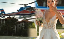 Siêu mẫu Hà Anh dùng trực thăng đến đám cưới