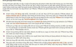 Sau vụ mất tiền ở Vietcombank, TPBank phát cảnh báo "khẩn"