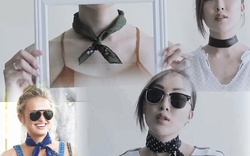 Vòng cổ choker kiêu kỳ từ khăn tay cho các nàng đây!