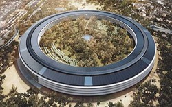 Tòa nhà Apple Campus 2 đang được lắp tấm năng lượng mặt trời