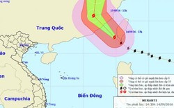 Siêu bão Meranti giật cấp 17 tiến vào Biển Đông