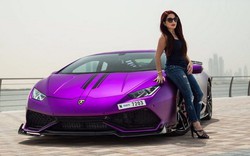 Lamborghini Huracan màu tím độc đáo của nữ doanh nhân Dubai