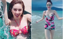 "Đỏ mặt" vì Bảo Thy mặc bikini nằm khoe dáng, "quẩy tưng" ở biển