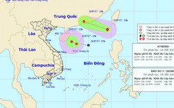 Hình ảnh lạ của cơn bão số 3 và áp thấp cùng xuất hiện trên Biển Đông