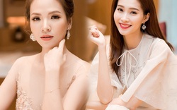 "Vợ Phan Hải" mặc váy nude đẹp át hai nàng hoa hậu Việt