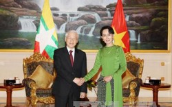 Tổng Bí thư hội kiến Cố vấn Nhà nước Myanmar Aung San Suu Kyi