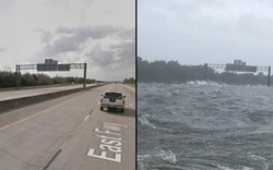 Hứng siêu bão Harvey, cao tốc Mỹ biến thành đại dương
