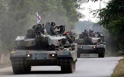 Xe tăng Hàn Quốc rầm rộ áp sát biên giới Triều Tiên
