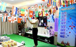 Người vợ tâm lý hiếm có, trang trí nhà thành sân vận động cho chồng xem World Cup