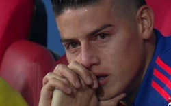 Colombia thua Anh, James Rodriguez bật khóc trên ghế dự bị