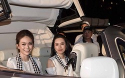 HH Kỳ Duyên, Ngọc Hân, Á hậu Hoàng My ngồi siêu xe 1,5 triệu USD đi tặng sách