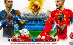 Lịch thi đấu và phát sóng bán kết World Cup 2018 hôm nay: Pháp đại chiến Bỉ