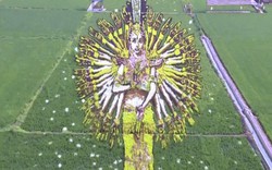 Nông dân tạo ra “bức tranh” 3D khổng lồ trên cánh đồng lúa