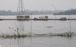 "Đường vượt biển" nối Quốc Oai, Chương Mỹ thông xe sau nhiều ngày ngập lụt