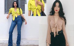 Hòa Minzy, Tú Hảo bắt kịp mốt áo croptop thắt nơ