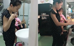 Nỗi khổ chỉ mẹ bỉm sữa mới hiểu: Chẳng có thời gian đi toilet vì con "dính như sam"