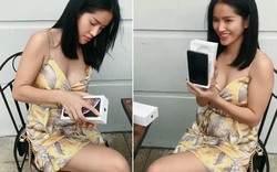 Gái xinh đập hộp Iphone XS Max khiến người xem "đứng tim"