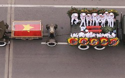 Xe tang đưa linh cữu Chủ tịch nước về quê hương Ninh Bình