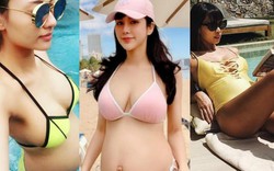 3 mỹ nhân bầu "vượt mặt" vẫn hở bạo với bikini: Diệp Lâm Anh nóng bỏng nhất?