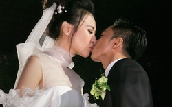 Cường Đô La nghẹn ngào khoá môi Đàm Thu Trang trong lễ cưới