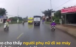 Khoảnh khắc kinh hoàng tài xế cứu mạng nữ Ninja ngã trước đầu xe