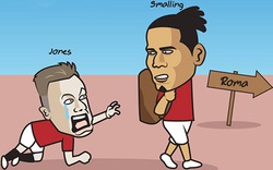 Ảnh chế: Phil Jones khóc ròng khi bị Smalling bỏ rơi ở lại MU