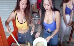 Hot girl Thái Lan ăn mặc nóng bỏng nhảy múa bán mỳ gây xôn xao